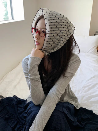 Striped Flower Hair Bandana Triangle Scarf