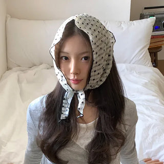 Striped Flower Hair Bandana Triangle Scarf