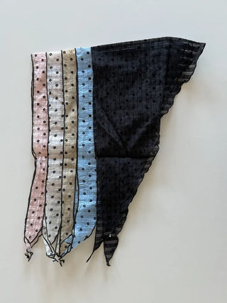 Striped Flower Hair Bandana Triangle Scarf