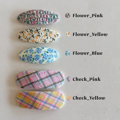Romel Vintage Flower Check Pattern Hairpin 2 Types