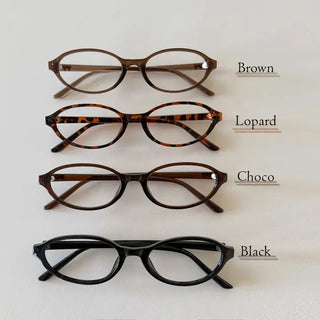 Hartrick Oval Cat-Eye Frame Horn-rimmed Leopard Print Glasses