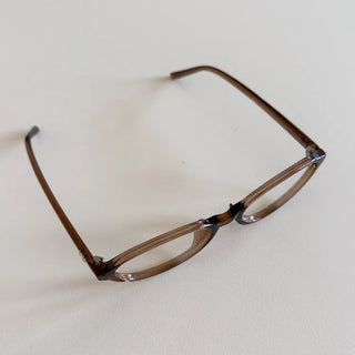 Hartrick Oval Cat-Eye Frame Horn-rimmed Leopard Print Glasses