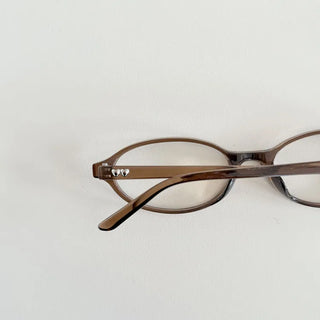 Hartrick Oval Cat-Eye Frame Horn-rimmed Leopard Print Glasses