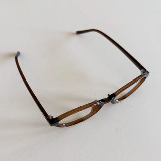 Hartrick Oval Cat-Eye Frame Horn-rimmed Leopard Print Glasses