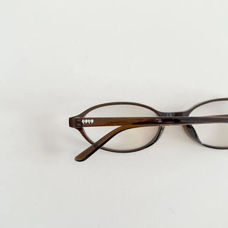 Hartrick Oval Cat-Eye Frame Horn-rimmed Leopard Print Glasses