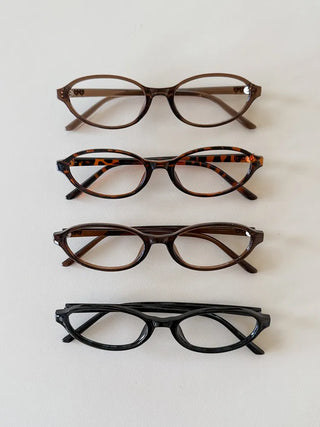 Hartrick Oval Cat-Eye Frame Horn-rimmed Leopard Print Glasses