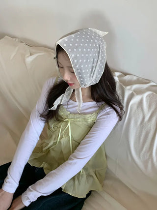 Softening Dot See-through Triangle Headscarf