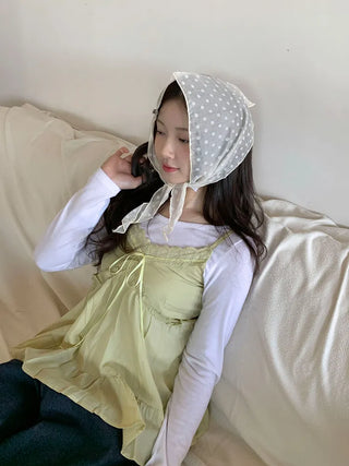 Softening Dot See-through Triangle Headscarf