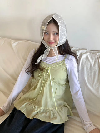 Softening Dot See-through Triangle Headscarf