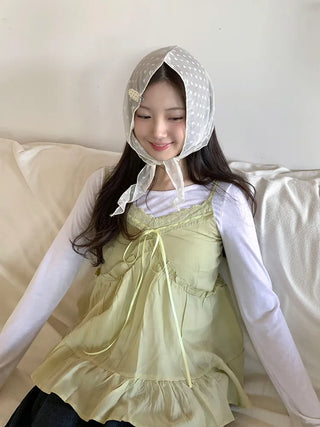 Softening Dot See-through Triangle Headscarf