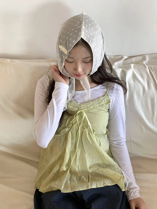 Softening Dot See-through Triangle Headscarf