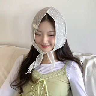 Softening Dot See-through Triangle Headscarf
