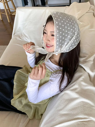 Softening Dot See-through Triangle Headscarf