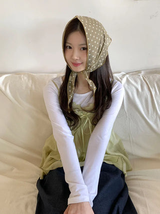 Softening Dot See-through Triangle Headscarf
