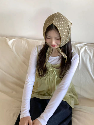 Softening Dot See-through Triangle Headscarf