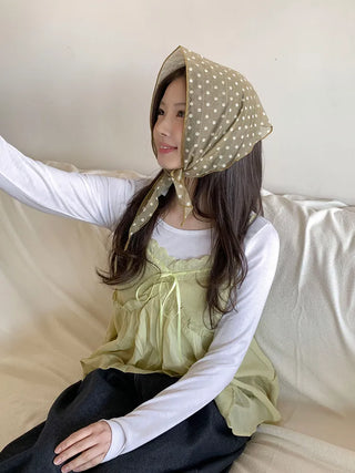 Softening Dot See-through Triangle Headscarf