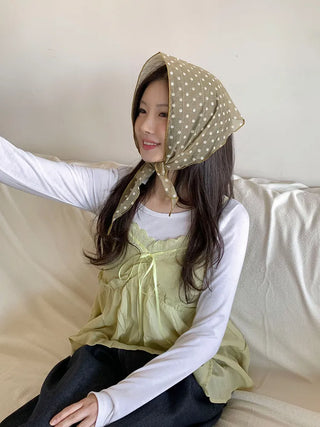 Softening Dot See-through Triangle Headscarf