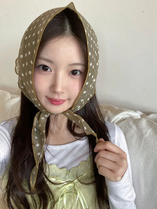 Softening Dot See-through Triangle Headscarf