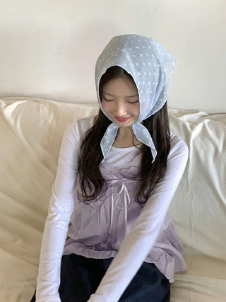 Softening Dot See-through Triangle Headscarf