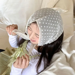 Softening Dot See-through Triangle Headscarf