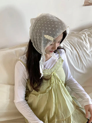 Softening Dot See-through Triangle Headscarf