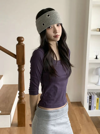 Uncommon Eyelet Stripe Wide Bandana Hairband