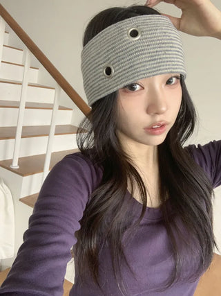 Uncommon Eyelet Stripe Wide Bandana Hairband