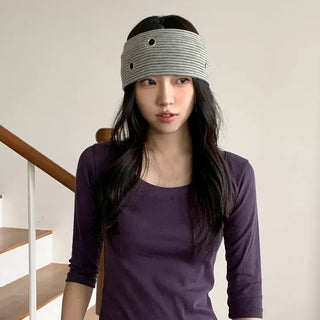 Uncommon Eyelet Stripe Wide Bandana Hairband