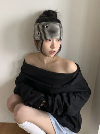 Uncommon Eyelet Stripe Wide Bandana Hairband