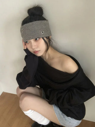 Uncommon Eyelet Stripe Wide Bandana Hairband