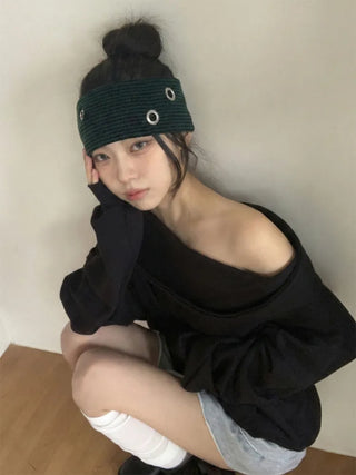 Uncommon Eyelet Stripe Wide Bandana Hairband