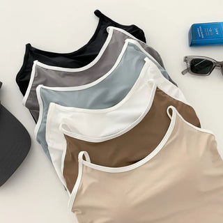 Waterproof Waterbomb Volume-Up Waterproof Swimwear Cap Sleeveless Bralette Bra Top Swimsuit