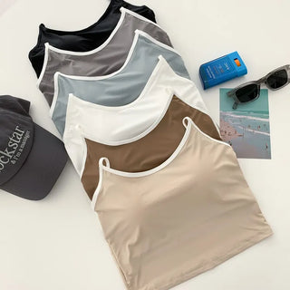 Waterproof Waterbomb Volume-Up Waterproof Swimwear Cap Sleeveless Bralette Bra Top Swimsuit