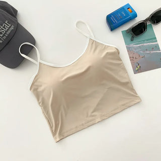 Waterproof Waterbomb Volume-Up Waterproof Swimwear Cap Sleeveless Bralette Bra Top Swimsuit