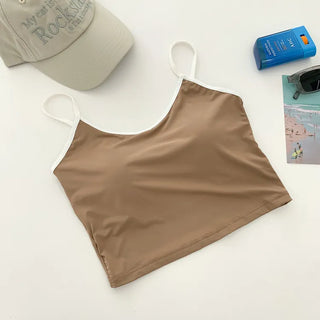 Waterproof Waterbomb Volume-Up Waterproof Swimwear Cap Sleeveless Bralette Bra Top Swimsuit