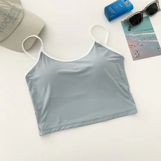Waterproof Waterbomb Volume-Up Waterproof Swimwear Cap Sleeveless Bralette Bra Top Swimsuit