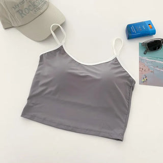 Waterproof Waterbomb Volume-Up Waterproof Swimwear Cap Sleeveless Bralette Bra Top Swimsuit