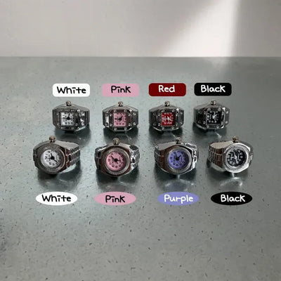 Finger Mini Watch Metal Ring