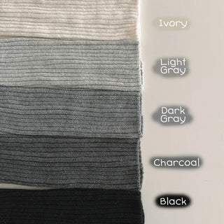 Naname Slit Button Knit Long Leg Warmers
