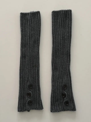 Naname Slit Button Knit Long Leg Warmers