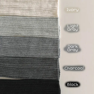 Naname Slit Button Knit Long Leg Warmers