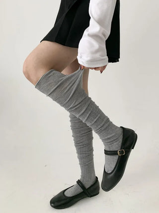 Lean Wrinkle Long Knee Socks