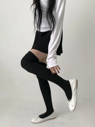 Lean Wrinkle Long Knee Socks