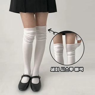 Lean Wrinkle Long Knee Socks