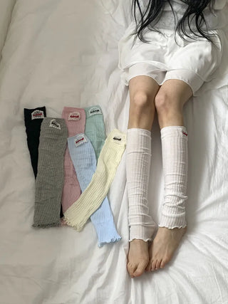Sally Made Frill Lettering Patch Long Leg Warmers