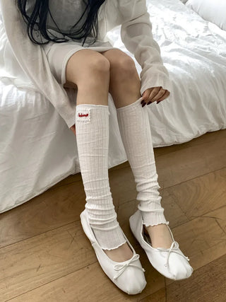Sally Made Frill Lettering Patch Long Leg Warmers