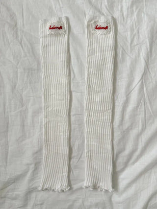Sally Made Frill Lettering Patch Long Leg Warmers
