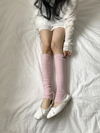 Sally Made Frill Lettering Patch Long Leg Warmers