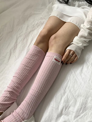 Sally Made Frill Lettering Patch Long Leg Warmers