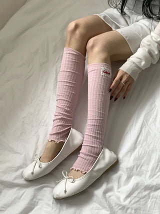 Sally Made Frill Lettering Patch Long Leg Warmers